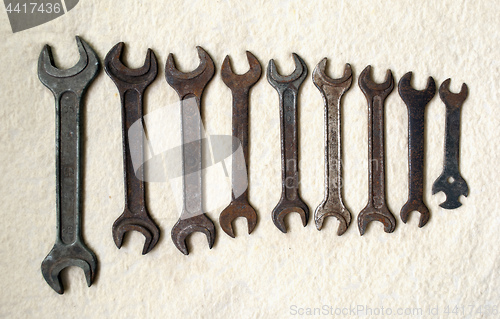 Image of rusty old wrenches