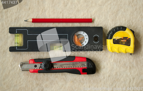 Image of set of building tools