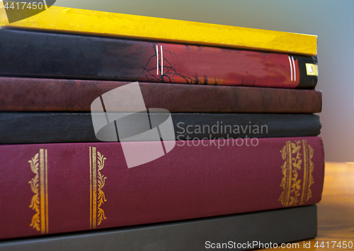 Image of books are on the table