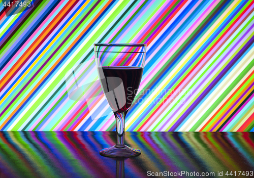 Image of glass wine glass with red wine