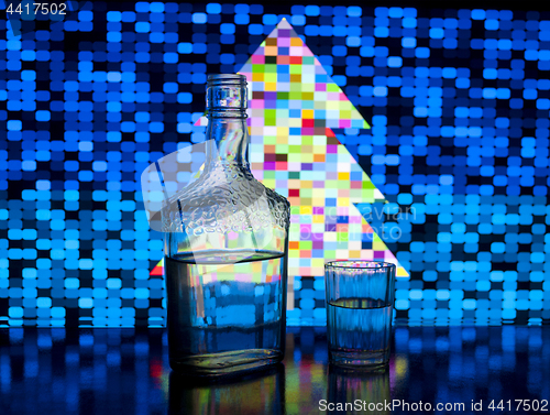 Image of glass bottle of vodka