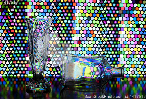 Image of transparent vase and bottle