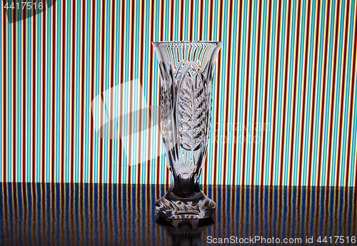 Image of transparent glass vase with patterns