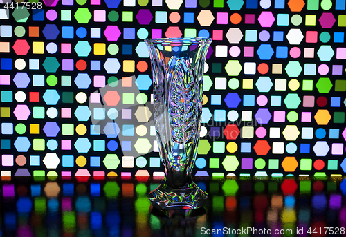 Image of glass vase with patterns on a vase