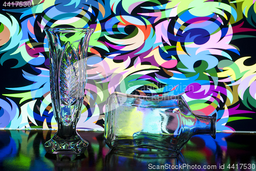 Image of glass vase and bottle