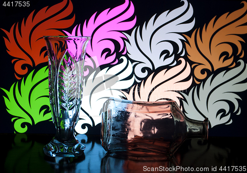 Image of glass flower vase and bottle