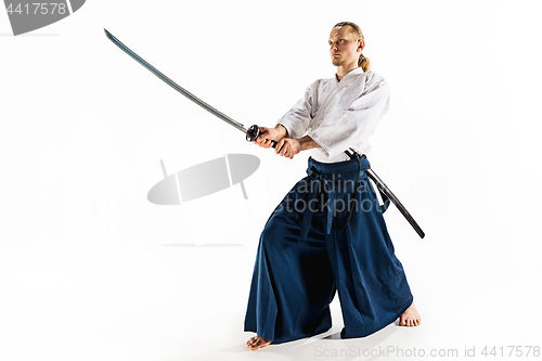 Image of The young man are training Aikido at studio