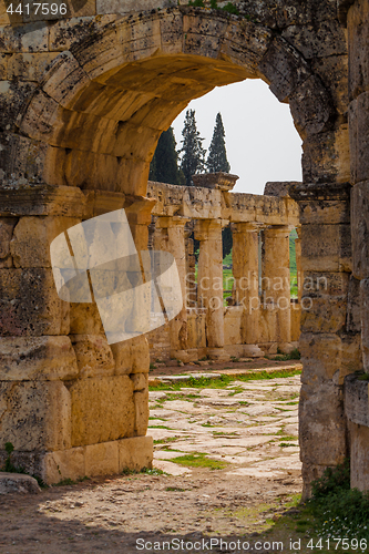 Image of Ruins of ancient city, Hierapolis near Pamukkale, Turkey