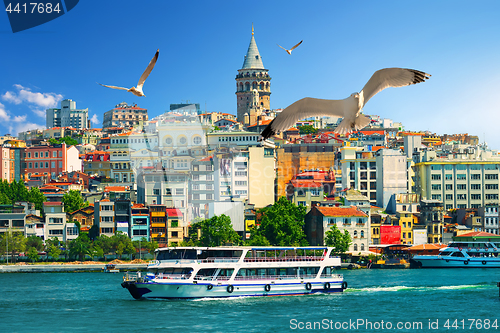 Image of Galata Tower and boats