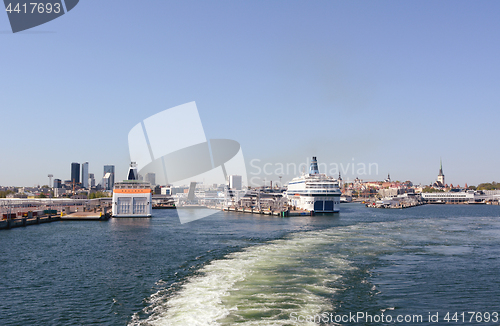 Image of On board a ferry leaving Port of Tallinn