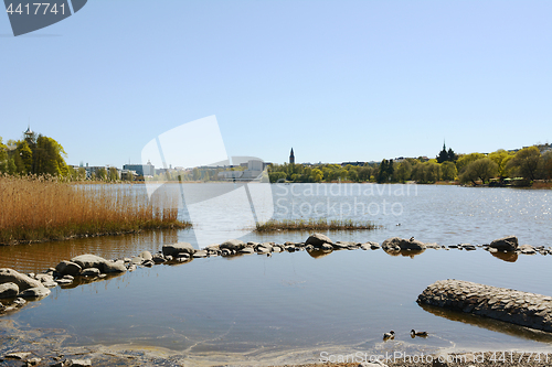 Image of Shallow pool at the edge of Toolo bay, Helsinki