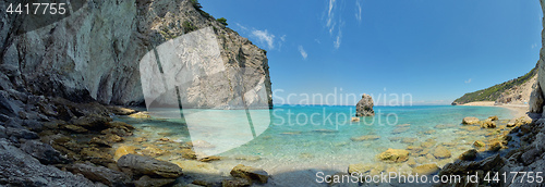 Image of Panorama on Milos beach on Lefkada island