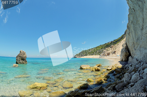 Image of Milos beach on Lefkada island, Greece