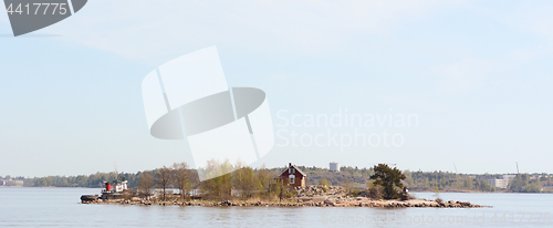 Image of Boat moored on Katajanokanluoto island near Helsinki