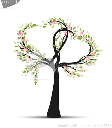 Image of Tree with branches in heart shape
