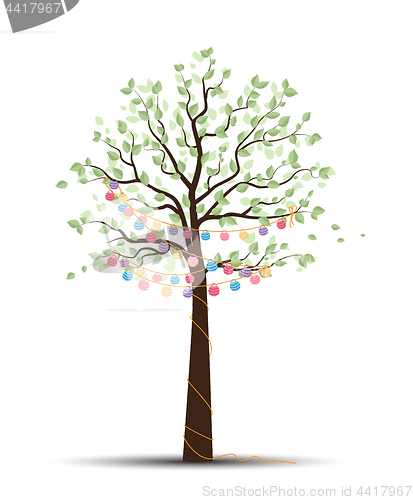 Image of Tree with lanterns