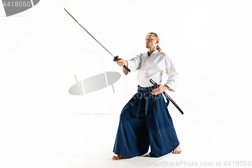 Image of The young man are training Aikido at studio