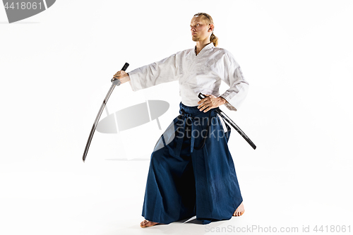 Image of The young man are training Aikido at studio