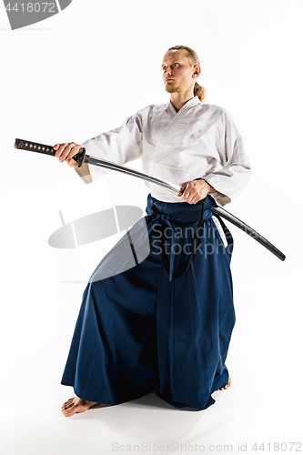 Image of The young man are training Aikido at studio