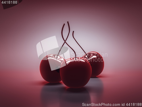 Image of three cherrys on the table