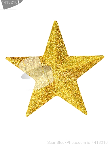 Image of Gold Christmas star on white