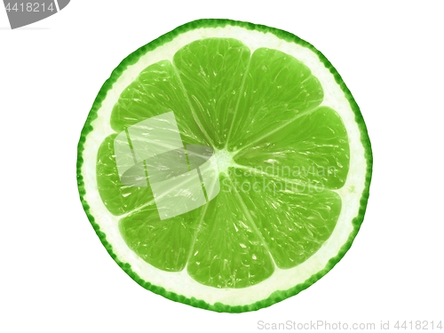 Image of Lime slice on white