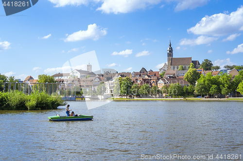 Image of boeblingen lake with view to the church