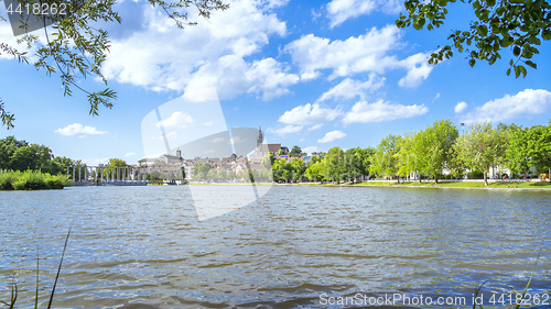 Image of boeblingen lake with view to the church