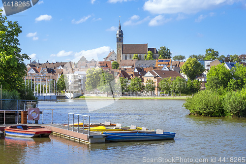 Image of boeblingen lake with view to the church