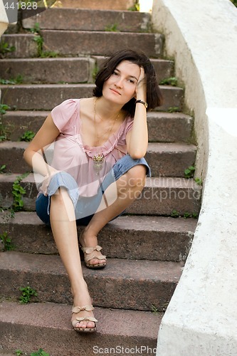 Image of woman on a staircase