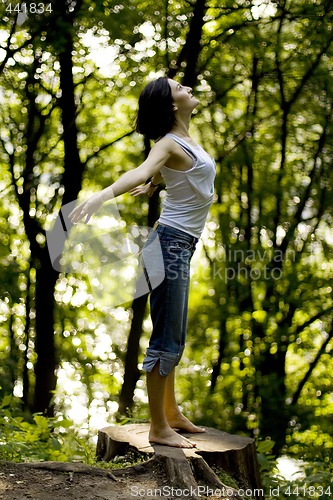 Image of woman preparing to fly