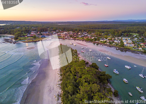 Image of Morning light on the beach spit low tide