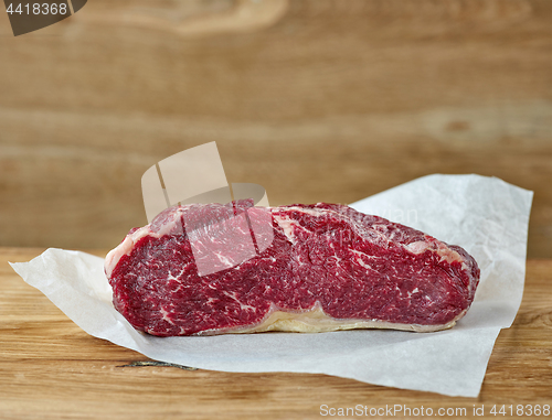 Image of raw strip loin steak 