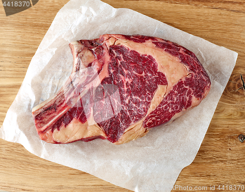 Image of fresh raw rib eye steak