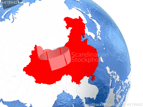 Image of China on elegant globe