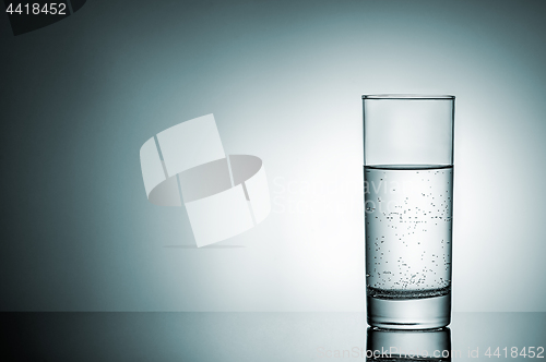 Image of Glass of water with reflection