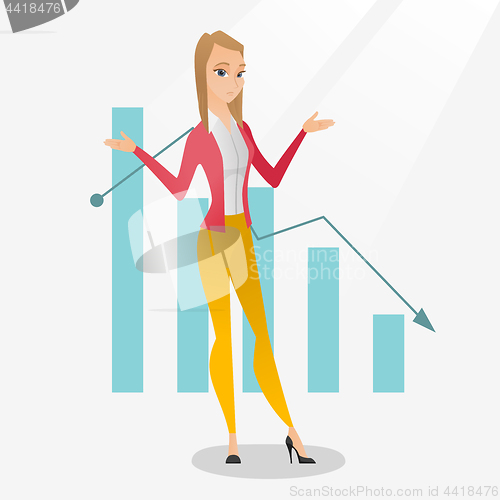 Image of Bancrupt business woman vector illustration.