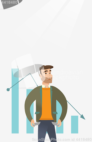 Image of Bancrupt business man vector illustration.