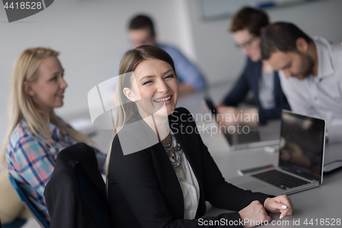 Image of Business Team At A Meeting at modern office building