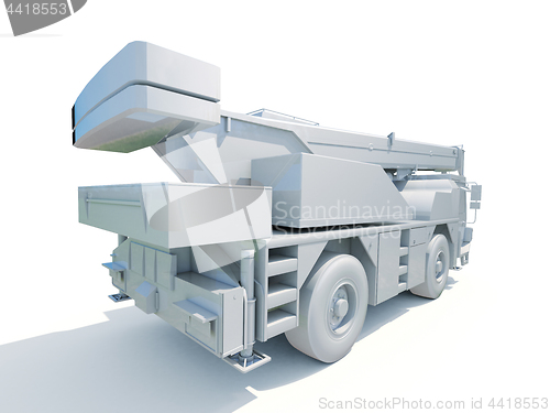 Image of Truck Mounted Crane on White