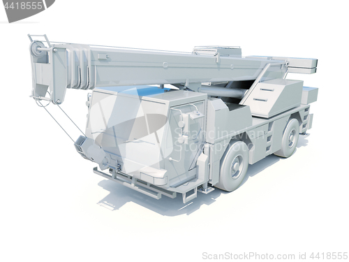 Image of Truck Mounted Crane on White