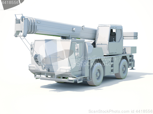 Image of Truck Mounted Crane on White