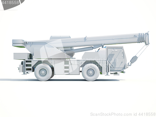 Image of Truck Mounted Crane on White