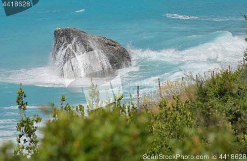 Image of Blue waters of Ionian sea, near Agios Nikitas