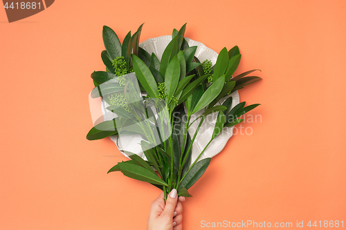 Image of Tools and accessories florists need for making up a bouquet