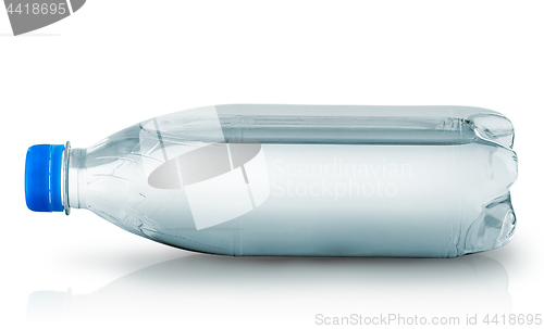 Image of Plastic bottle with water horizontally