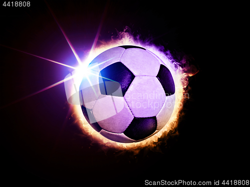 Image of soccer ball like solar eclipse 