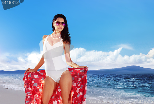 Image of luxury woman on the beach