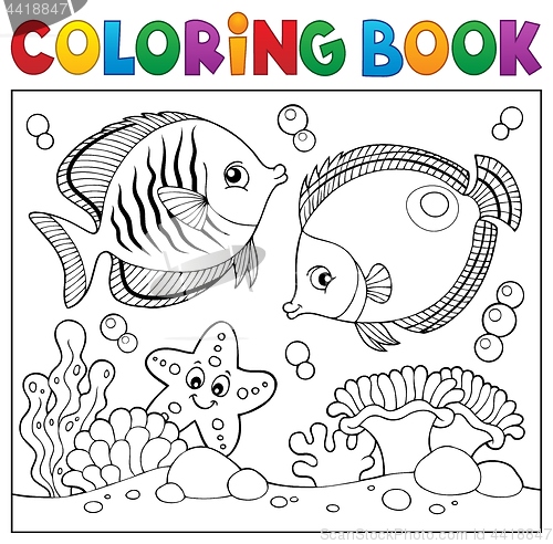 Image of Coloring book sea life theme 5