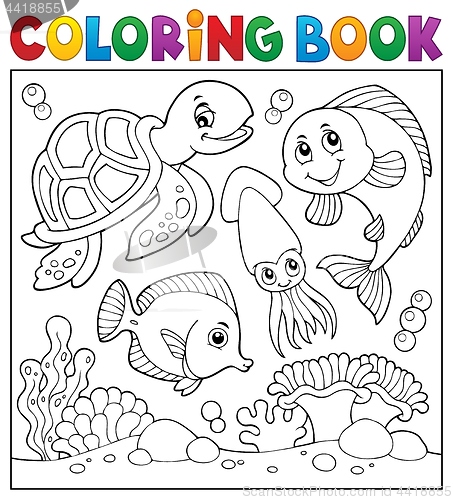 Image of Coloring book sea life theme 1